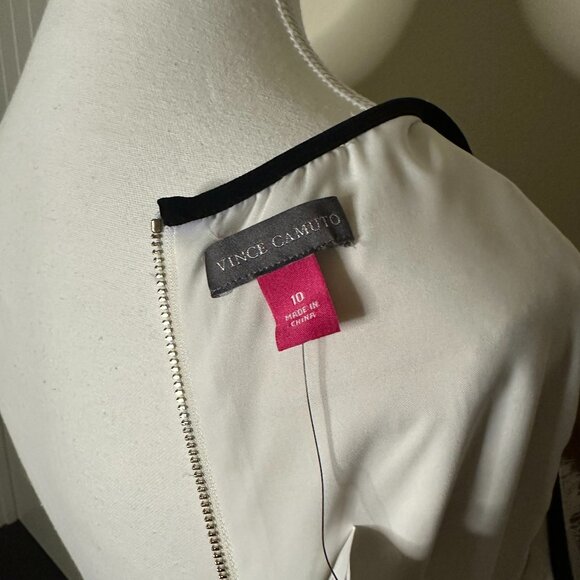 Vince Camuto -  White Textured Stripe Sheath Dress – Size 10 - Picture 8 of 8